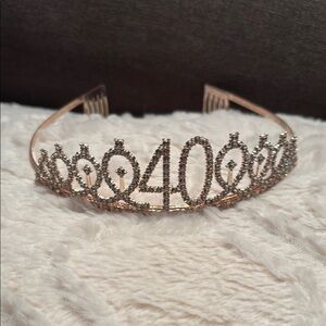 Elegant Rose Gold Tiara with Rhinestones